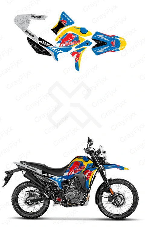 Dead Bull Edition Full Body Sticker Compatible with Xpulse 210 | Made in Premium Matte Vinyl with FPF (Fade Protection Film), Waterproof, Precut Sticker, Pack of 1